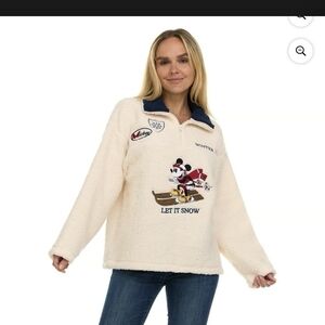Disney Mickey Mouse Pullover Quarter/zip Women's Size L